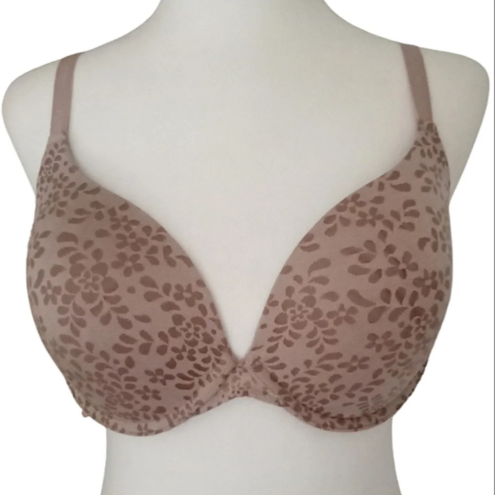 Adore Me Light Pink Floral Push Up Bra‎ Adjustable Size 36 D